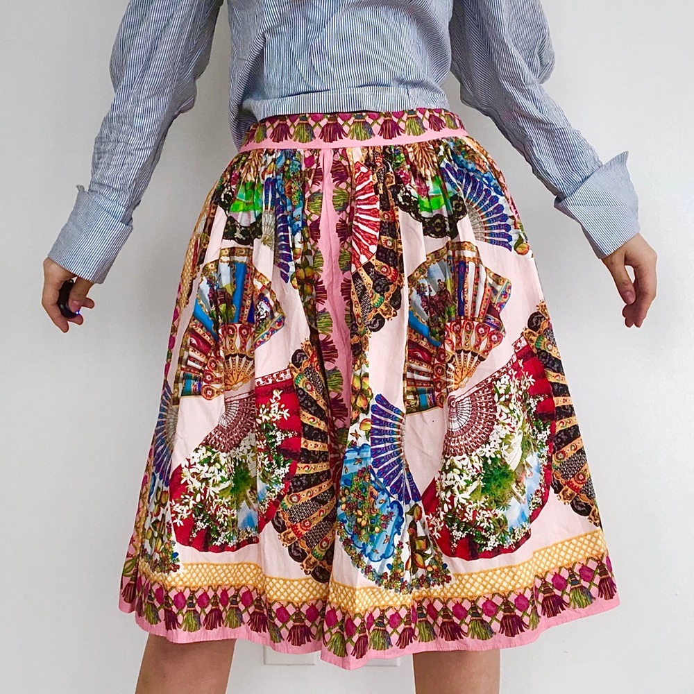 Sisilian culture inspired floral print skirt